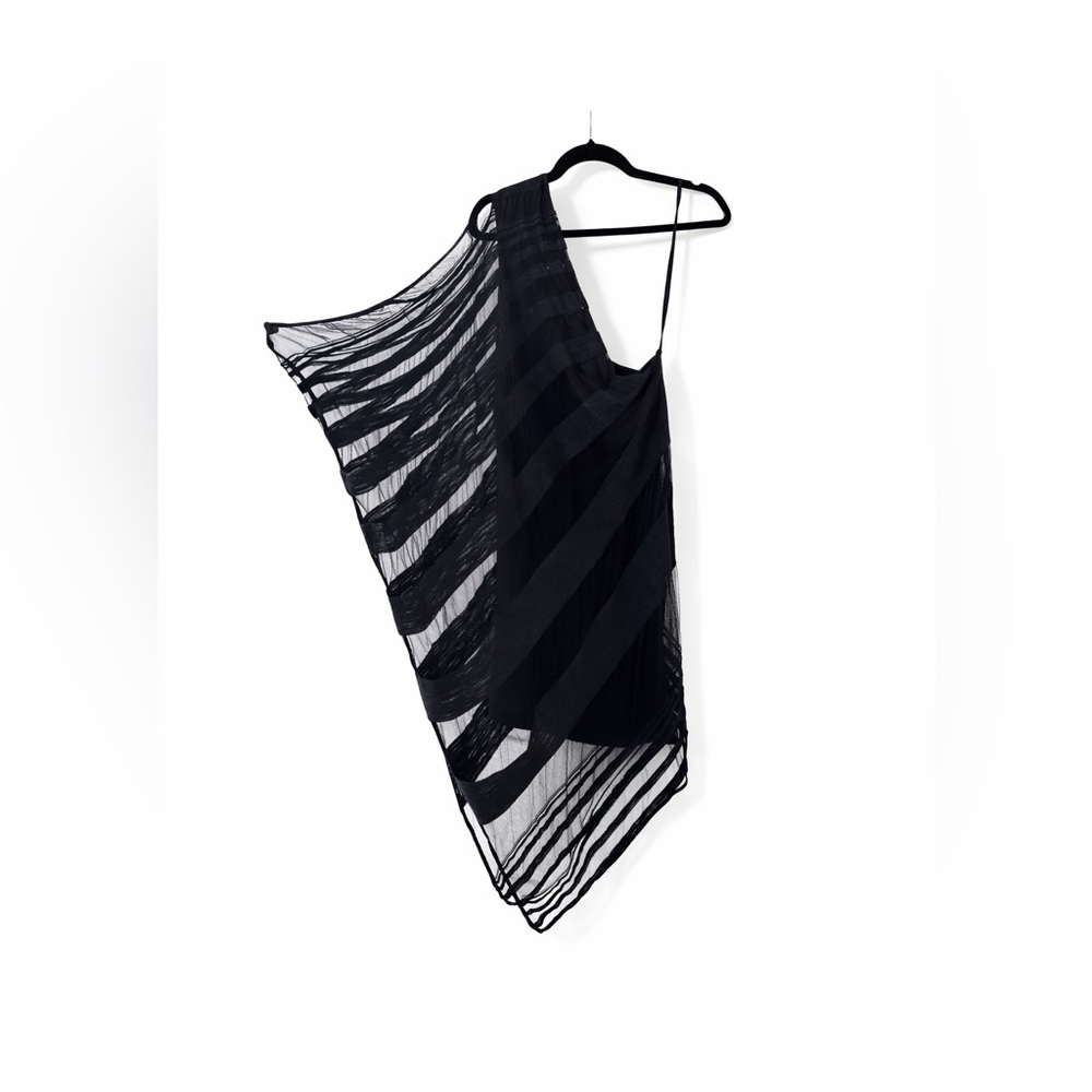 Maison Martin Margiela One Shoulder Mesh Draped Dress IT 40